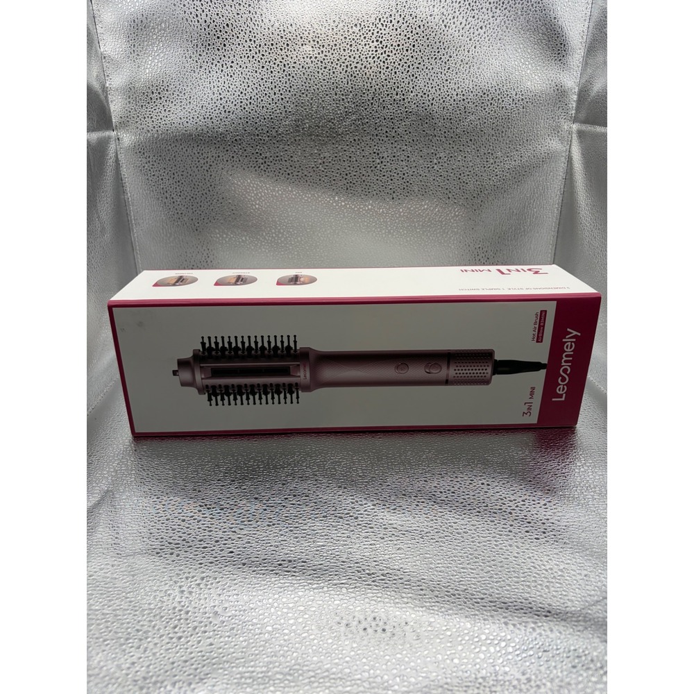 Lecomely AirBlow B3MINI 3-in-1 Mini Hot Air Brush Pink Travel Hair Styler New